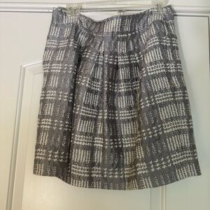 The Limited Gray and White A-Line Skirt